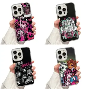 Cartoon M-Monster H-High Y2K Fashion Unique Artistic Design Phone Case for iPhone 17 16 15 14 13 12 11 Pro Max Plus Air Soft Clear Tpu Cover Protective Drop-proof Retro Stylish Christmas Gift