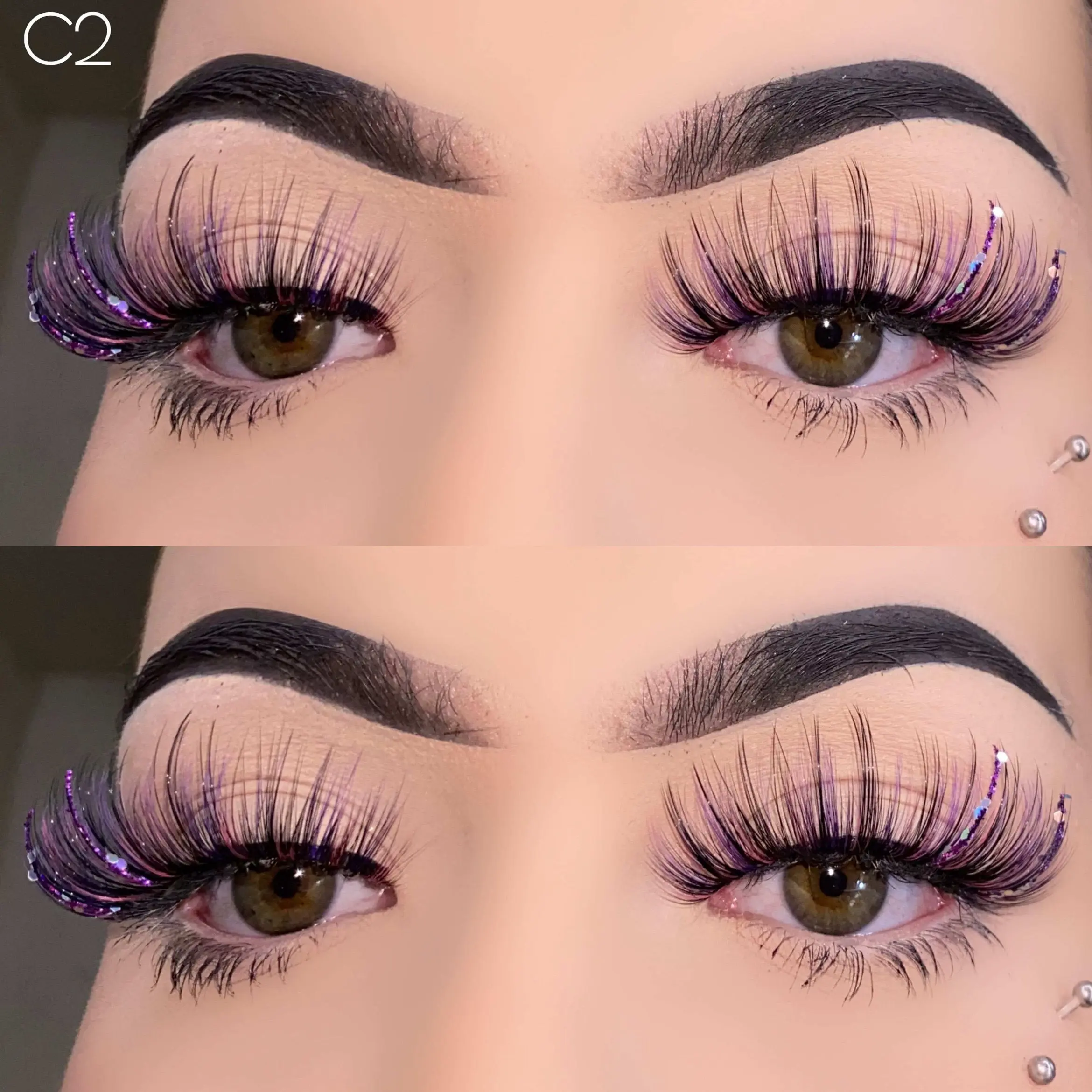 Nova - Multi Color Glitter Lashes - Medium Volume