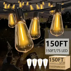 ST38 Shatterproof String Lights - 2700K Cozy Glow, Perfect for Backyard, Wedding & Holiday Decor