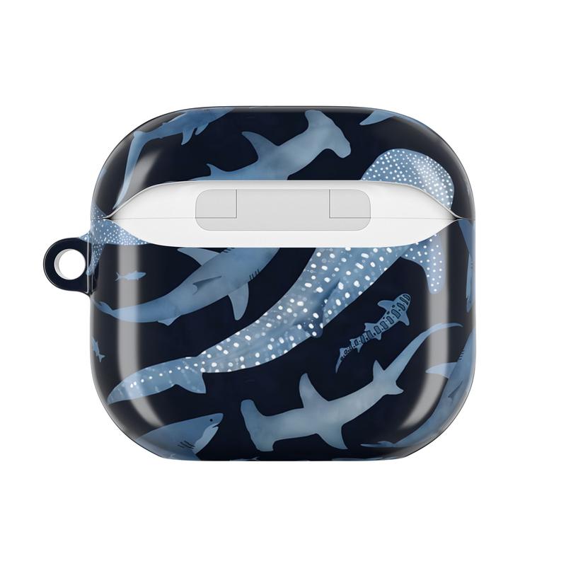 Blue Whale Shark & Hammerhead Shark Ocean Marine Life Pattern Aesthetic AirPods Case Cover for Apple AirPods Pro1,2,3 , AirPods 1, 2, 3, 4