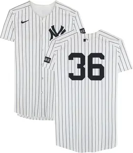 Clarke Schmidt New York Yankees Game-Used #36 White Pinstripe Jersey vs. Baltimore Orioles on June 21, 2025 - 7 IP, 5 K, W - Fanatics Authentic Certified