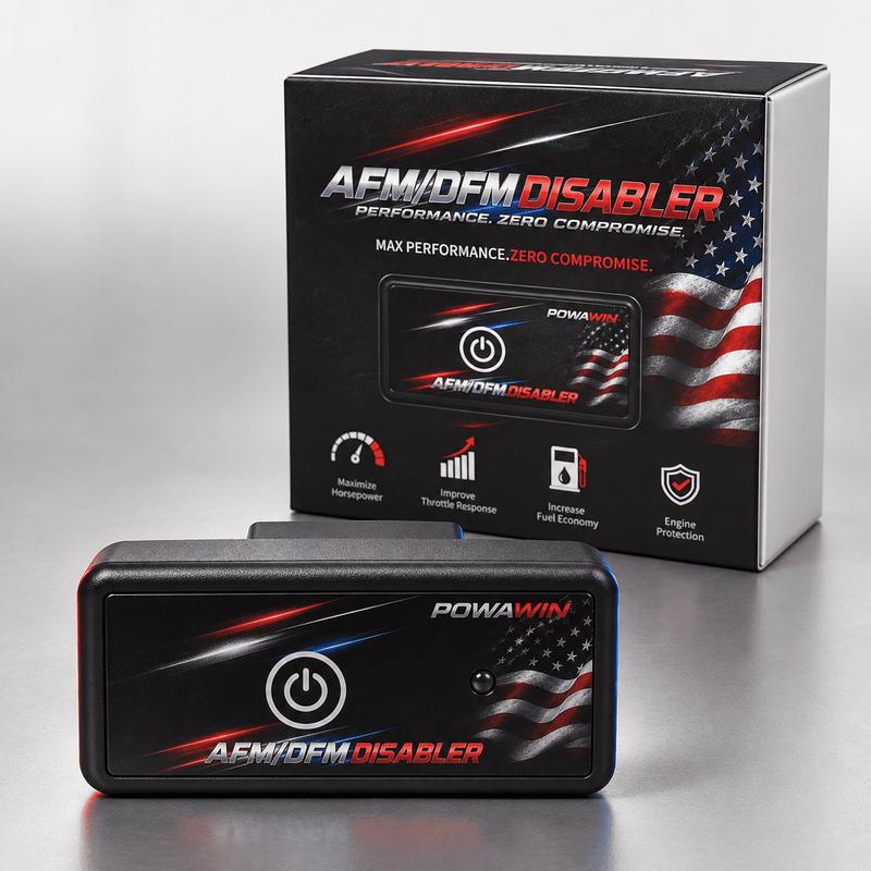 POWAWINI AFM/DFM Disabler for Select GM V6/V8 Vehicles, OBD2 Plug-In Module with Independent On/Off Switch, 12V