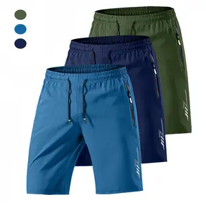 Men’s lightweight casual shorts featuring an elastic waistband with adjustable drawstring, breathable fabric, side pockets, suitable for basketball, volleyball, running, beach, and outdoor sports—sports shorts that are comfortable to wear. Solid Zipper