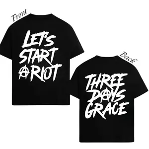 Three Days Grace Let’s Start A Riot T-Shirt – Rock Band Graphic Tee, Alternative Metal Fan Merch Unisex Cotton Shirt