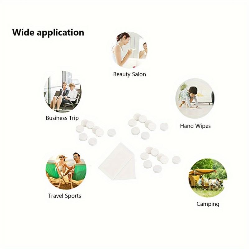 100 Pack Compressed Towel Tablets Facial Tissue Compressed Disposable Face Towel Tablets Travel Towels Compressed Magic Towels for Face Cleaning Washcloths disposable towel