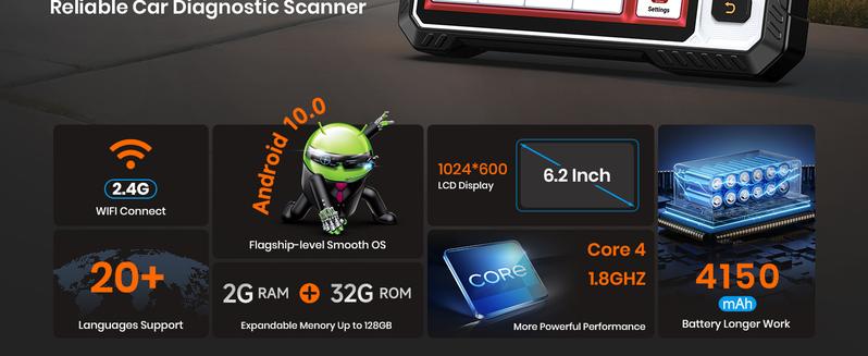 ANCEL FX6100 Bidirectional OBD2 Scanner, All System Car Diagnostic Scanner with Active Test,15+ Reset, EPB/BMS/SAS/D-PF Reset/ABS Bleeding/Injector Coding, FCA&CANFD, AutoVin, Lifetime Free Upgrade