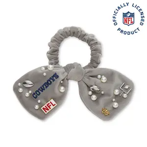 DALLAS COWBOYS LELE SADOUGHI X NFL GREY BOW SCRUNCHIE