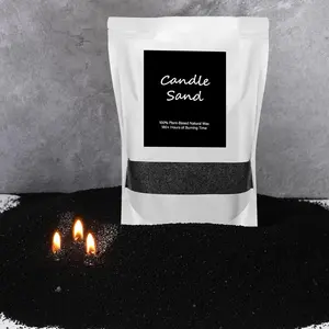 Candle Sand 3.3 lb DIY Pearled Candle Making Kit Included 20 count Wicks and Refillable Beaded Wax Sand Beaded Wax  with Wicks Self Extinguish for Home Wedding Party Women(Black)