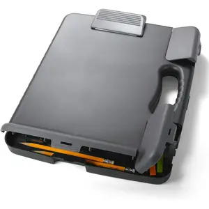 Portable Clipboard Storage Plastic Case for A4 Sizes, Charcoal (83301), 11-3/4"w x 1-1/2"d x 14-1/2"h