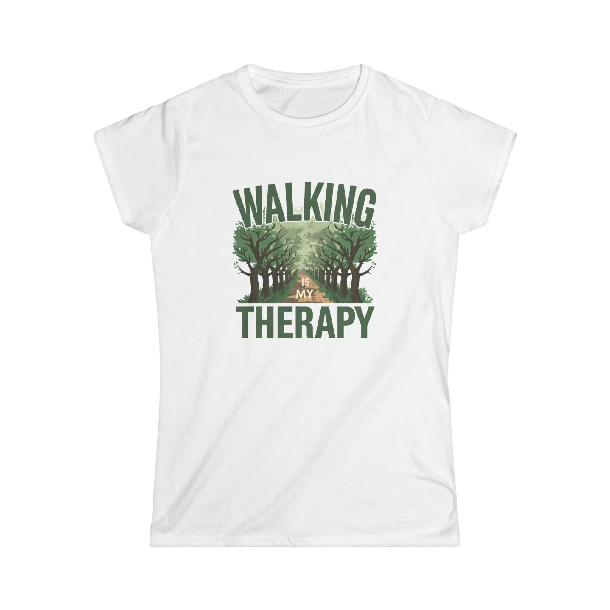 Walking Is My Therapy Women's Tee — Nature Walk Graphic Shirt