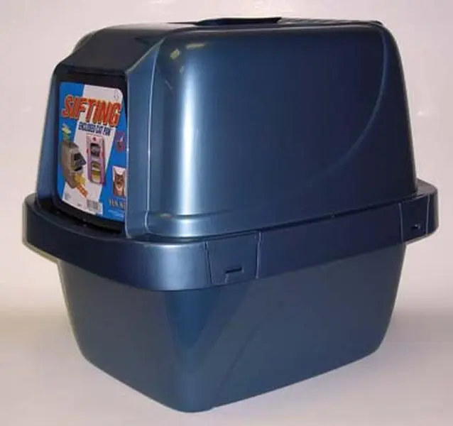 Van Ness Plastic Molding Enclosed Cat Litter Box Large - CP66, 19 x 15 x 13, Removable Door, Carrying Feature, Clumping Litter Compatible, Easy to Use, Sifting Pan