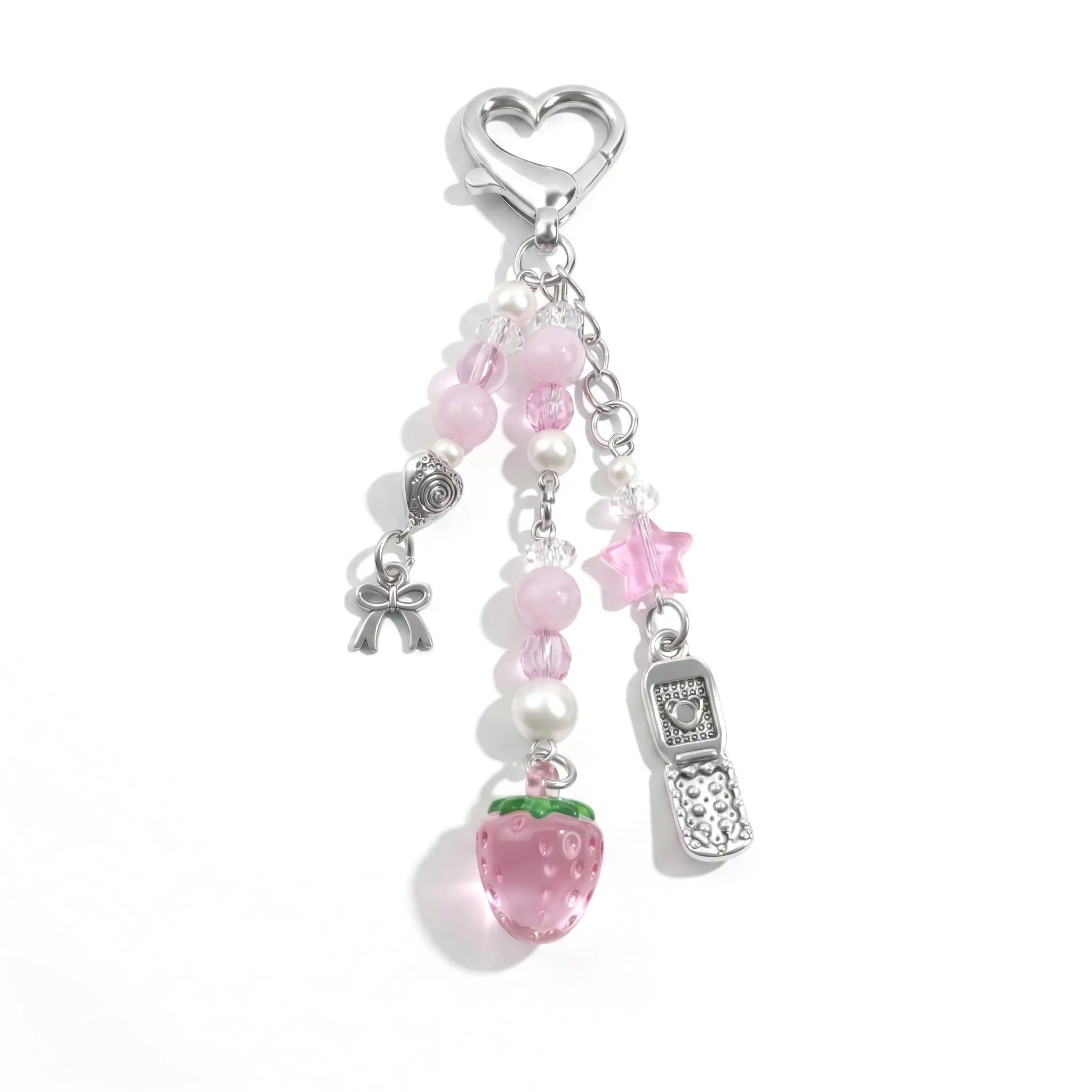 Cute Strawberry Keychain for Women, Coquette Aesthetic Bag Charms, Y2K Purse Charm for Backpack Phone, Fashion Accessory, Fashionable Alloy Keychain