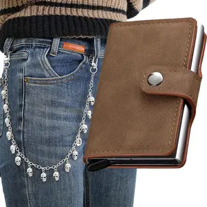 New metal automatic pop-up card bag, male and female card sleeve, card holder, card box, high appearance and simplicity la wallet