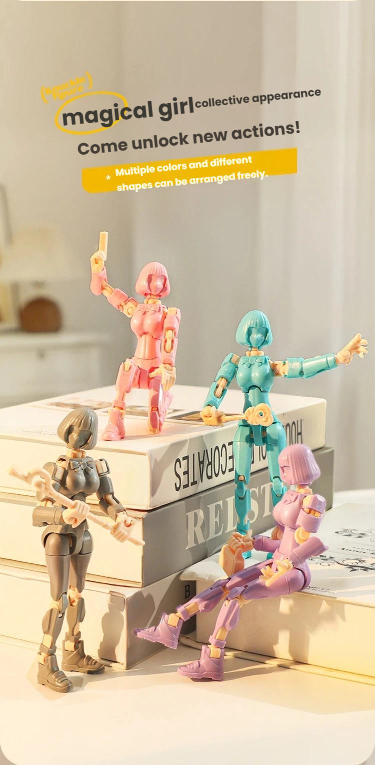 Magical Girl DIY Action Figure, Educational Building Blocks Toy, Joint Movable Doll, Creative Decor & Gift for young people