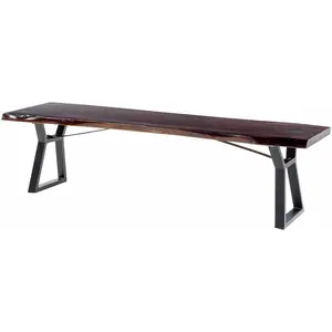 Chimalapa Rustic Dark Wood Bench