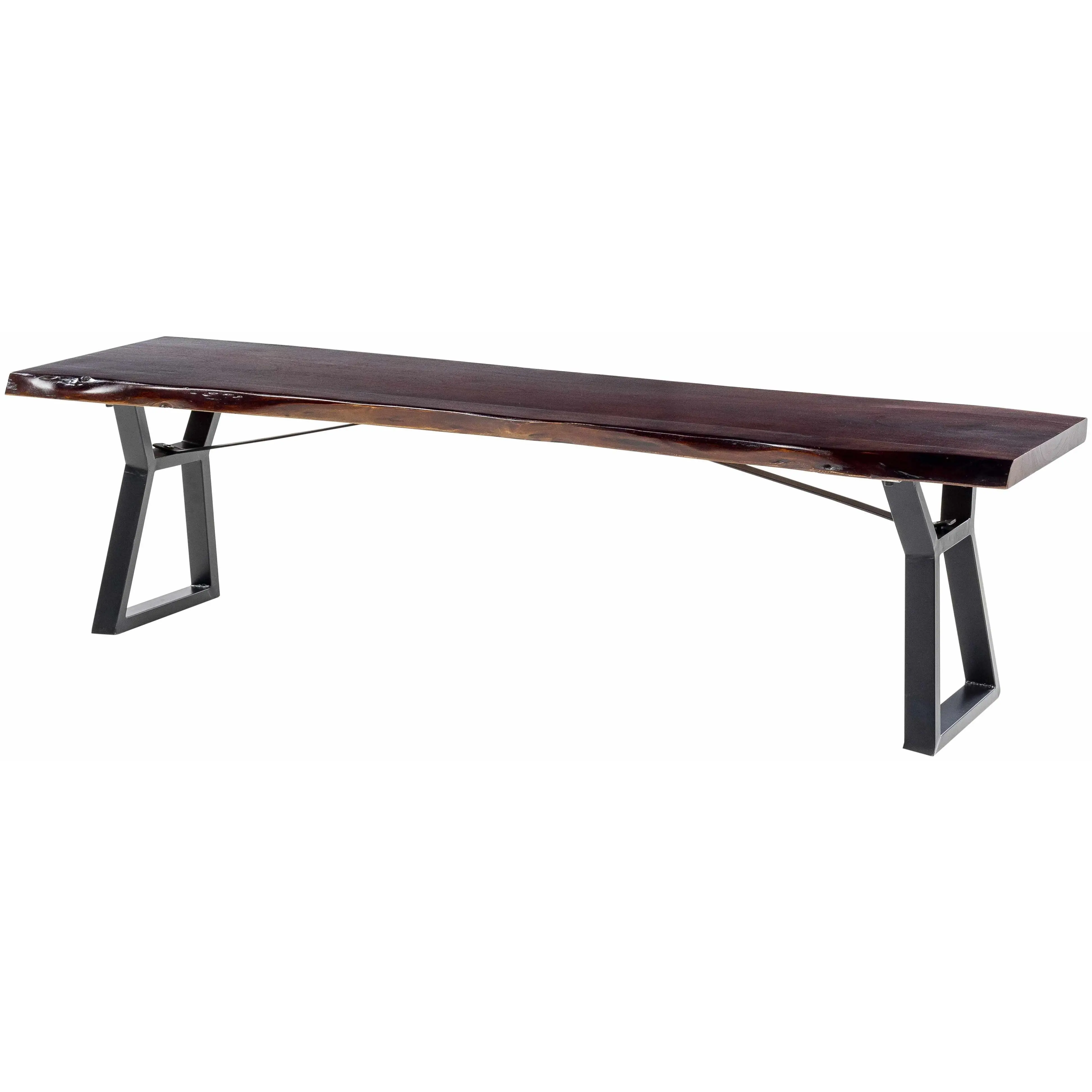 Chimalapa Rustic Dark Wood Indoor Bench, Furniture for Home Seating