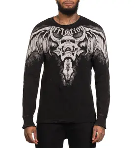 Affliction Men's Thermal Long Sleeve Shirt Night Screamer