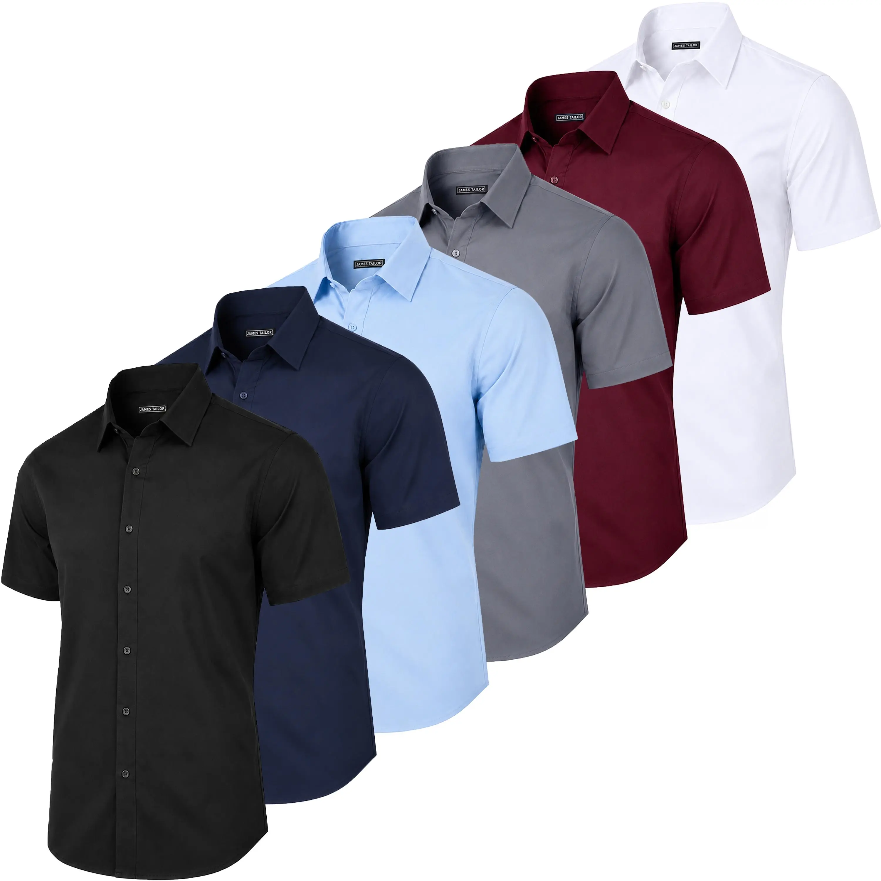 Men's Short Sleeve Stretch Dress Shirt (Sizes, S to 3XL)