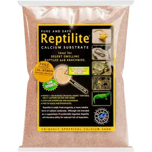 Reptiles Calcium Substrate Sand 20 lb Desert Rose - Calcium-Rich Sand for Reptile Terrariums, Ideal for Desert Species & Healthy Habitat