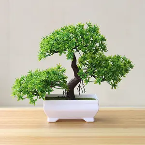 Artificial Plant Colored Faux Potted Plant Tabletop Mini Potted Fake Pine Tree for Home Store Office