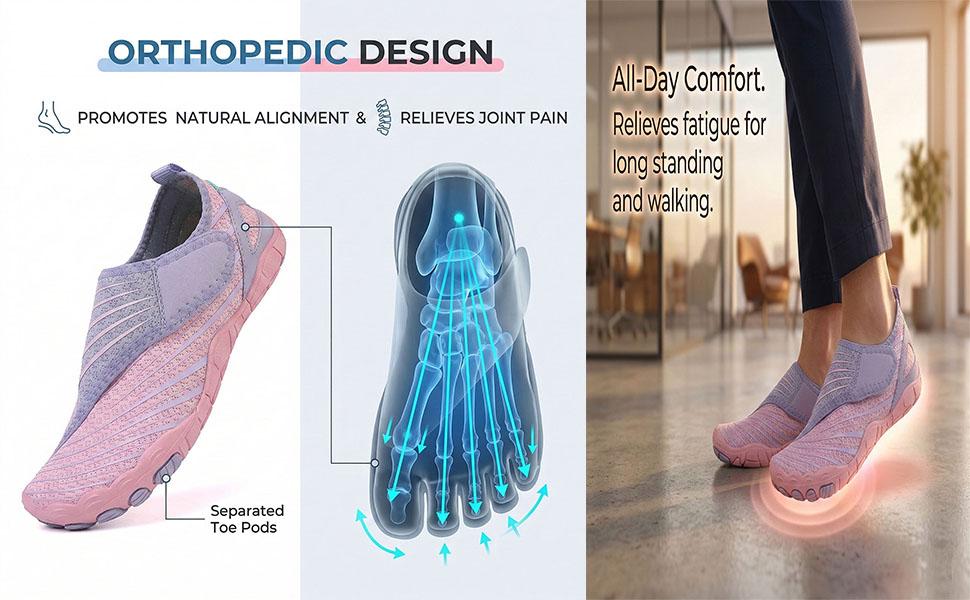 2026 Upgrade Shoes for Women Men, Wide Toe Box Non-Slip Adjustable Comfortable Slip on Beach Hiking Water Sandals for Walking Traveling