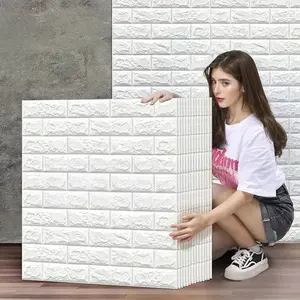 10/20/30pcs 3D Wall Tile Stickers, Self-Adhesive Waterproof Foam Tiles, Easy Peel & Stick, Customizable, PVC Material, Modern Decor