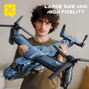 1486pcs Dynamic Tilt-Rotor Fighter Jet Building Block Model, 1:72 High Precision Replica, Collectible Brick Set with Shockproof Landing Gear + Openable Hatches  Creative DIY Halloween, Christmas, Thanksgiving, New Year & Valentine's Day