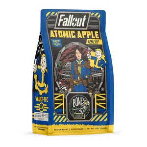 Bones Coffee Company Fallout x Atomic Apple, Apple Pie Flavor, Made with Arabica Coffee Beans, Medium Roast, Ground and Whole Coffee (12oz)