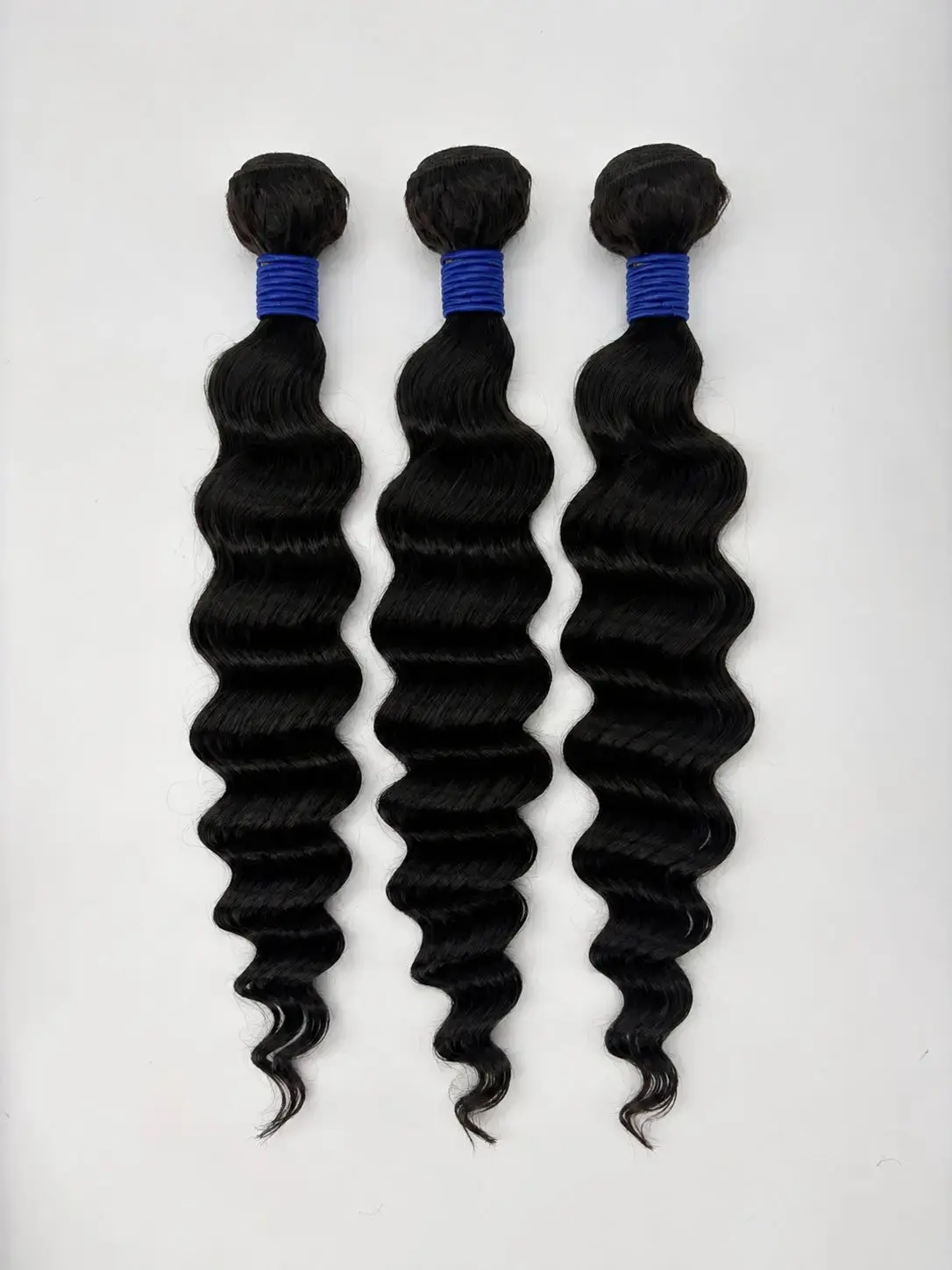 KIWI® Human Hair Deep Wave 3-Bundle Set, Season Blue Hair Extensions