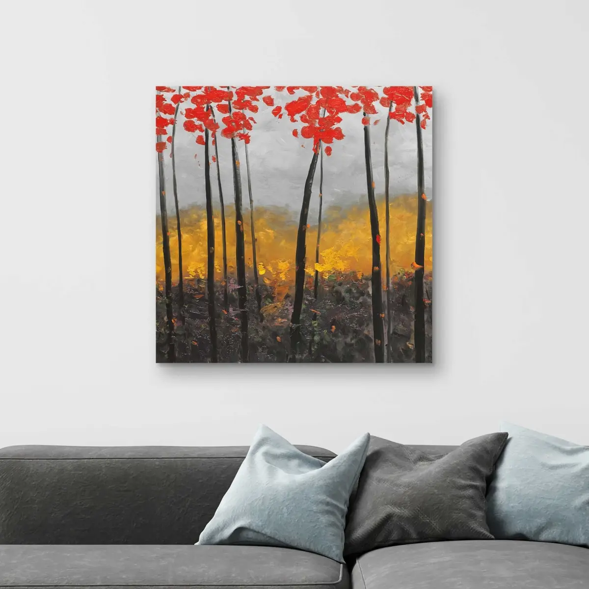 212 MAIN 32x32 in. High-Def Abstract Trees Wall Art Print - Artistic Landscape, Home Decor, Bedroom Decoration Artwork