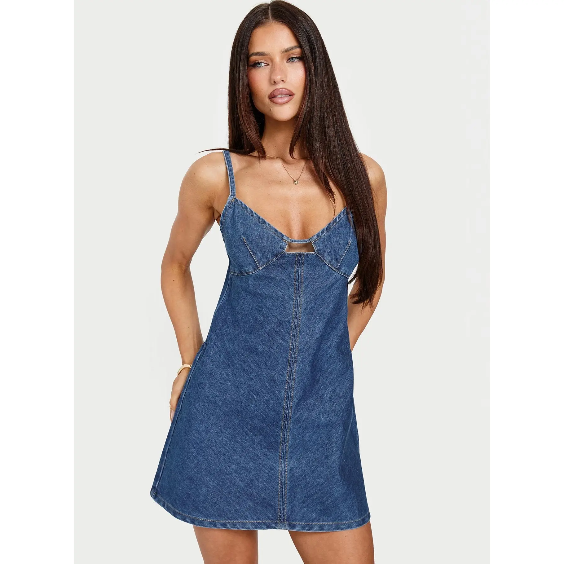 Arwen Denim Mini Dress Blue - TikTok Shop