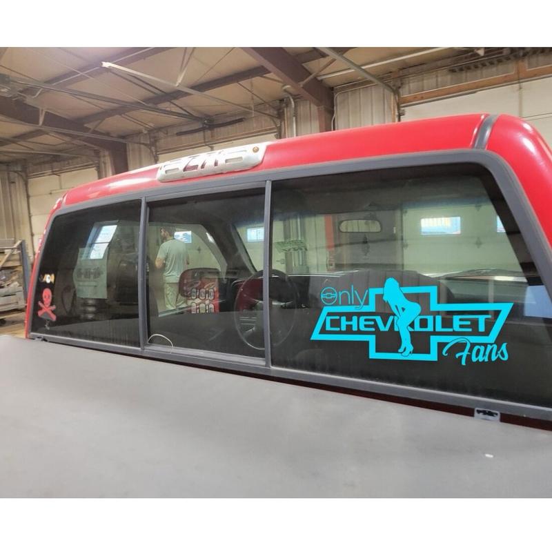 Chevrolet Only Fans Decal Sticker in Multiple Colors and Sizes car--=%2=- sticker=%2=-- car decal universal sticker=%2=- truck= adhesive vinyl