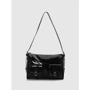 URBAN REVIVO 2026 Sunmmer Faux Leather Multi-Pocket Shoulder Bags