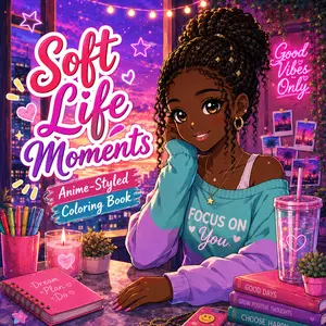 Soft Life Moments Anime-Styled Coloring Book
