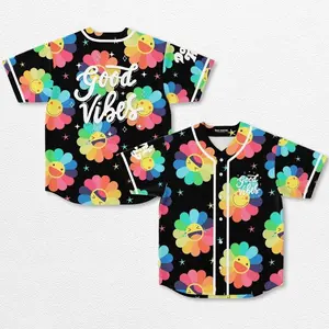 Good Vibes In My Mind Baseball Jersey EDM Music Shirt, EDM Festival Family Gift, Unisex Breathable Men's Jersey, 420 Lover Graphic Shirt, Gift For Baseball Fan EDM Electronics Music