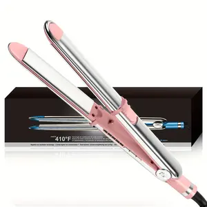 2in 1 Hair Straightener and Curler Professional Titanium Flat Iron Straightening Dual Voltage Hair Straightener Iron  Pink Comfort