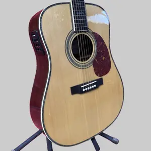 Natural D45 acoustic electric guitar solid spruce top rosewood fingerboard 20Frets