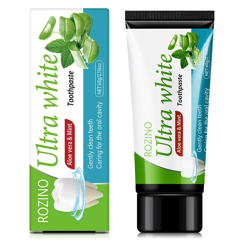 ROZINO Ultra White Oral Toothpaste - Natural Whitening with Plant-Based Cleansers, Gentle Mint Flavor for Daily Soft Cleanse & Sensitivity-Free Teeth Care