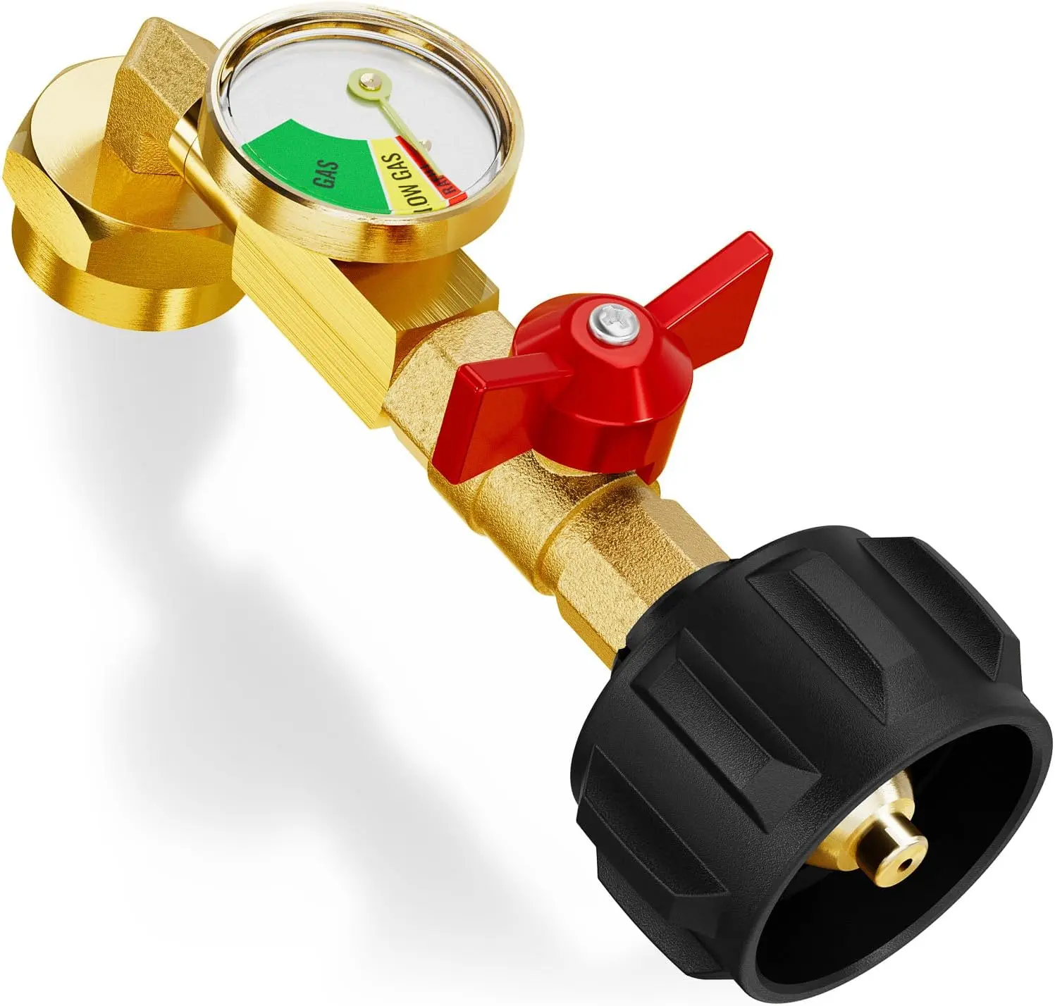 Propane Refill Adapter with Valve and Gauge, Fill 1 Pound Bottles from 20lb Tank, Fits QCC1 / Type1 Propane Tank and 1 lb Throwaway Disposable Cylinder Propane Bottle Connector