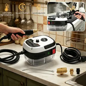 2500W Heavy-Duty Handheld Pressure Washer, Chemical-Free Deep Cleaning Power Tool for Car Detailing, Home, Multi-Surface, with Attachments