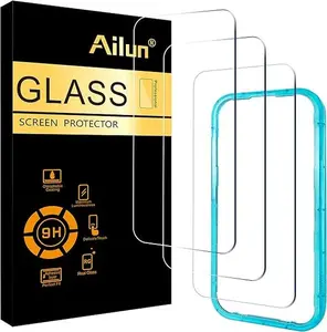 3 Pack Tempered Glass Screen Protector for iPhone 17 Pro 6.3" with Frame