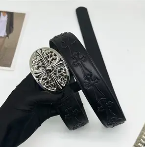 Cross Studded Belt for Men Metal Hollow Belt for Women Sword Vintage Belt Unique Denim Belt