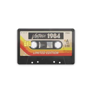 Credit Card Vinyl Skins Vintage 1984 Decal With Easy Pull Tabs
