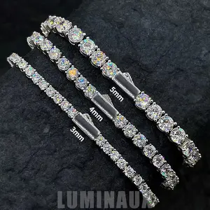 [LUMI83] Classic AAAAA+ Tennis Bracelt for Women Men D Color VVS Round Cut 3mm-6mm Bracelet with Giftbox