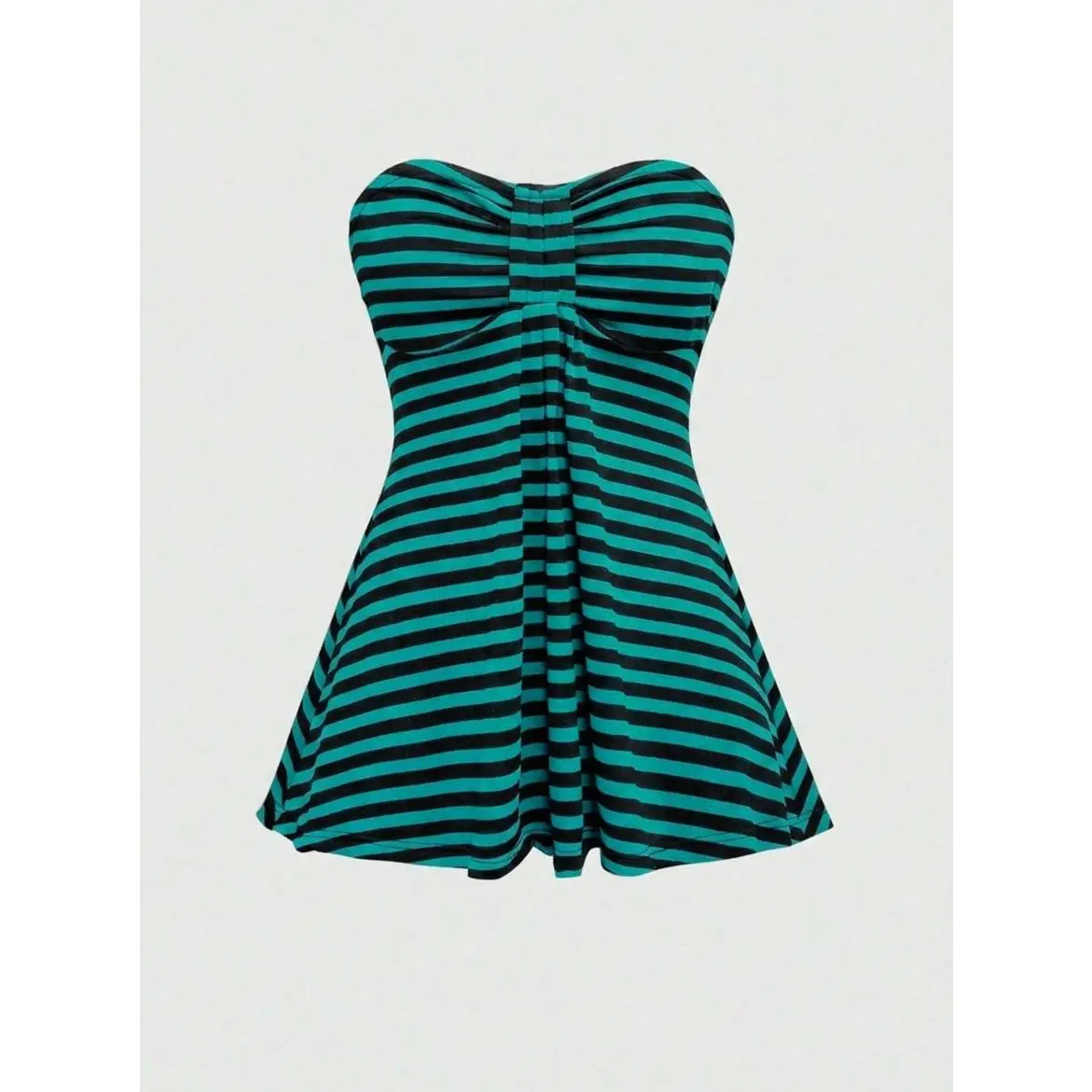 Goth Spring/Summer/Autumn Casual Baech Y2K Style Striped Cropped Camisole Slim Fit Tube Black Top