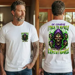 Personalization Year Generations X T Shirt, Of Course I Talk To Myself Sometimes I Need Expert Advice  Skull Reape , Gen X 1965-1980 T Shirt, , Generation X T-shirt For Women For Men
