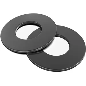 100 count 1/4" Black Stainless Steel Flat Washers, Metal Washers for Screws and , Black Zinc Plated
