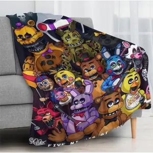 Five Nights at Freddy's Blanket,Bed sheet and bedspread Various Cartoon Character Designs, Comfortable Throw for Fans, Perfect Gift for Men & Women