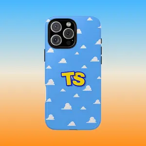 TS Toy Story Phone Case: Sky Blue Clouds Creative Nostalgic Animation Fan Gift Compatible with iPhone X, 11, 12, 13, 14, 15, 16, 17 & Samsung