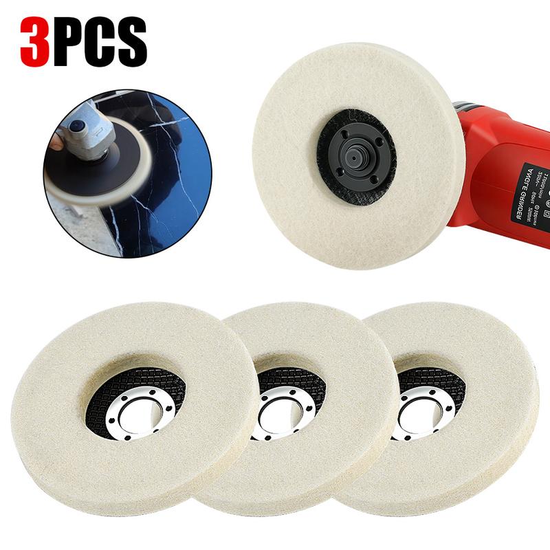 LOZLIN 1PCS/3PCS 5" Wool Polishing Wheel for Polishing Metal, Glass, Stone, and Ceramics for Angle Grinder Polish Pads, Safe, Durable & Efficient
